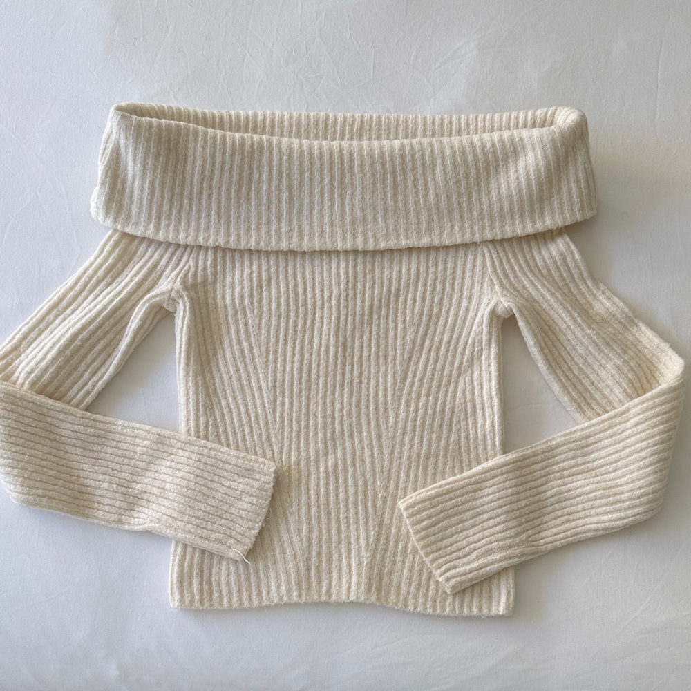 H&M Off Shoulder Cream Sweater
